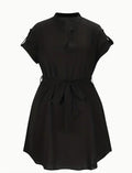 V-Neck Short Sleeve Summer Dress with Belt