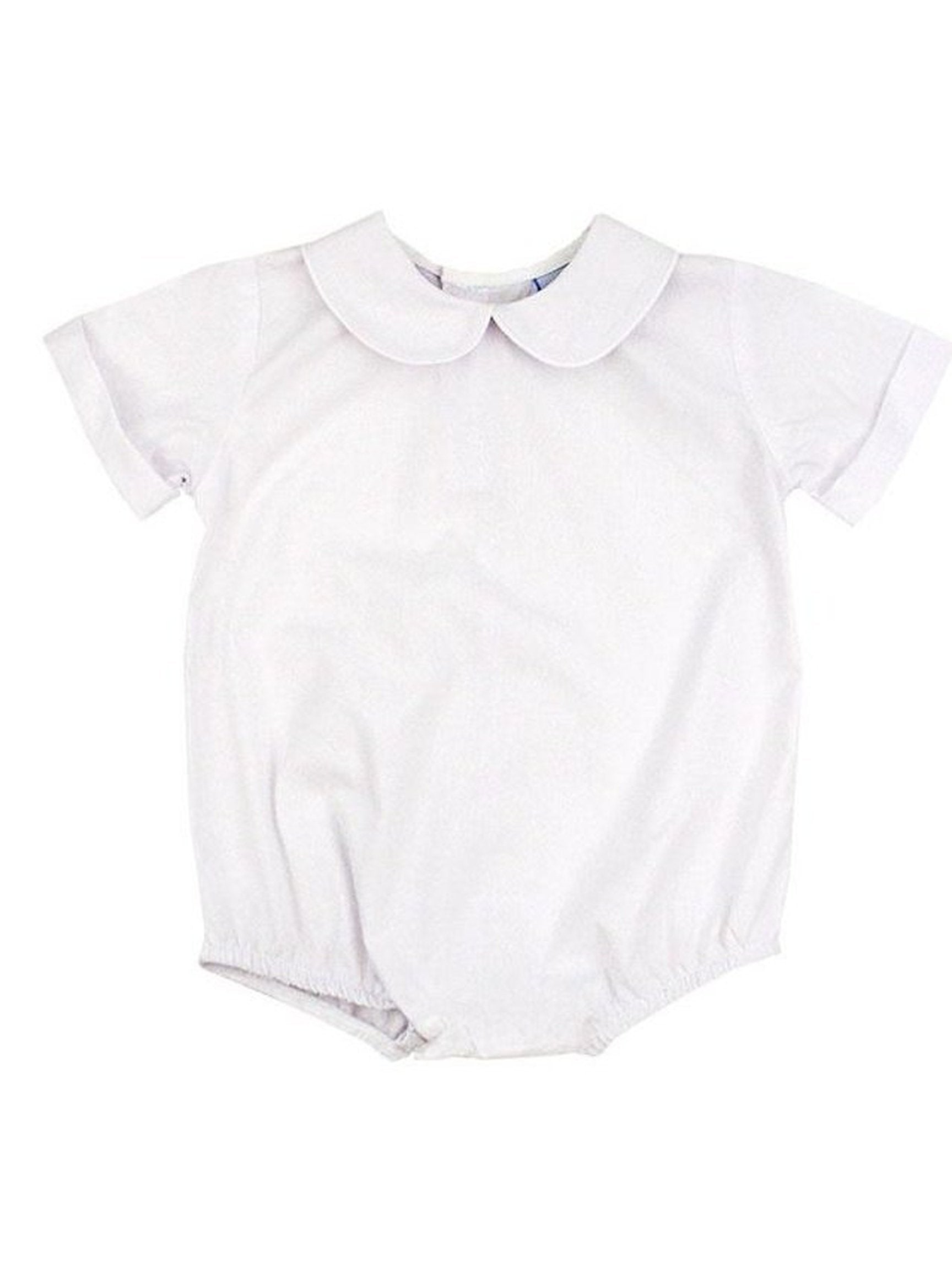 Boys White S/S Button Back Onesie