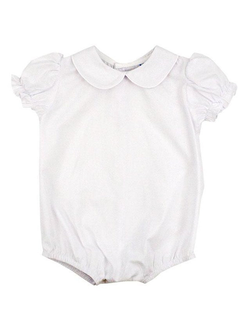 Girl's White S/S Button Back Onesie