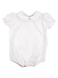 Girl's White S/S Button Back Onesie