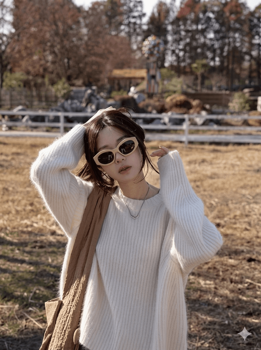 Women’s Luxury 100% Cashmere Crewneck Sweater  Soft Oversized Knitwear  Autumn Essential Warm Wool Base Layer Top