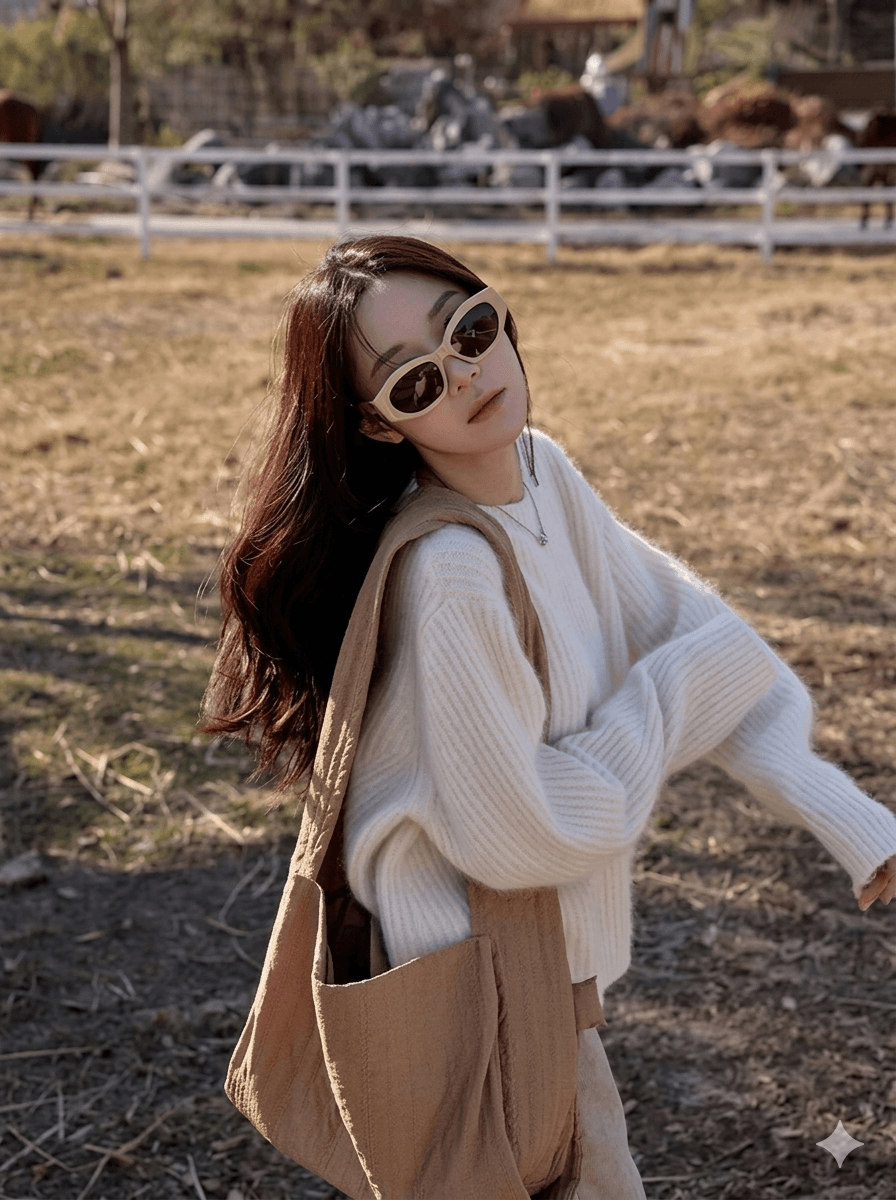 Women’s Luxury 100% Cashmere Crewneck Sweater  Soft Oversized Knitwear  Autumn Essential Warm Wool Base Layer Top