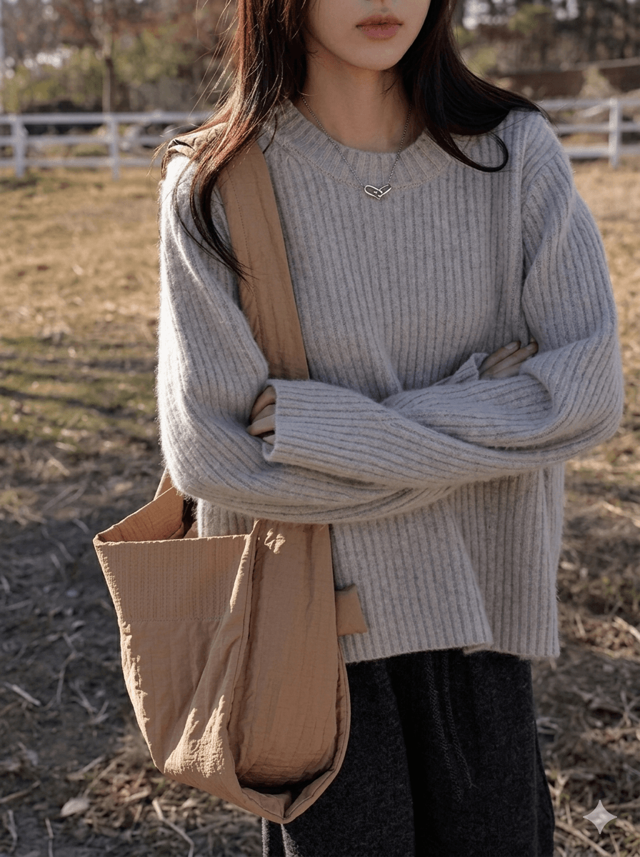 Women’s Luxury 100% Cashmere Crewneck Sweater  Soft Oversized Knitwear  Autumn Essential Warm Wool Base Layer Top