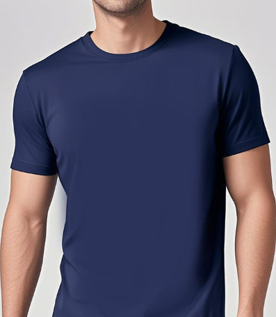Solid Color Casual Short-Sleeve Crew Neck T-Shirt