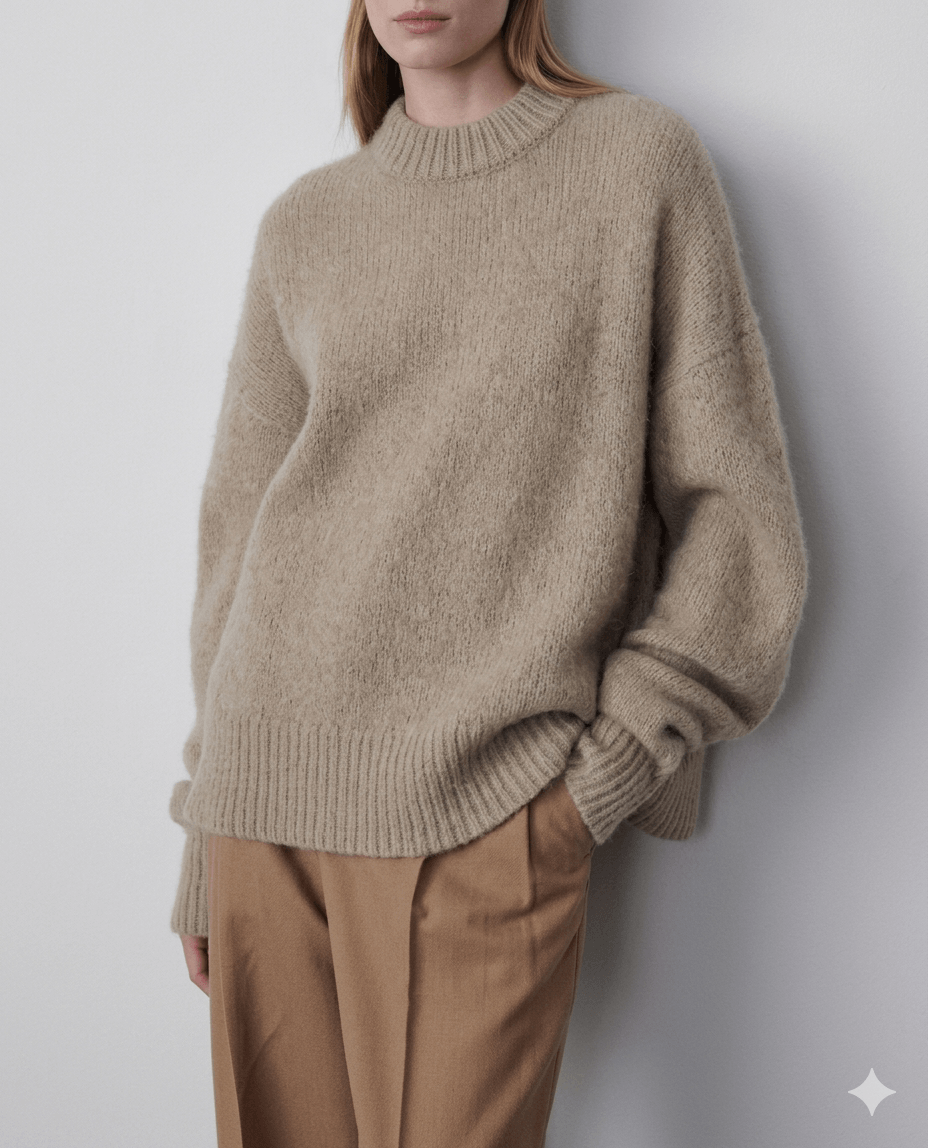 The Ultimate Cloud-Soft Cashmere: Women's Effortless Oversized Thick Sweater, Pure 100% Cashmere Round Neck Knit for Cozy Winter Vibes