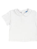 Boys White Knit S/S Piped Shirt/Onesie