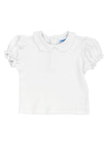 Girl's White S/S Knit Blouse/Onesie