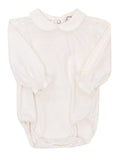 Girl's White Knit L/S Onesie Blouse
