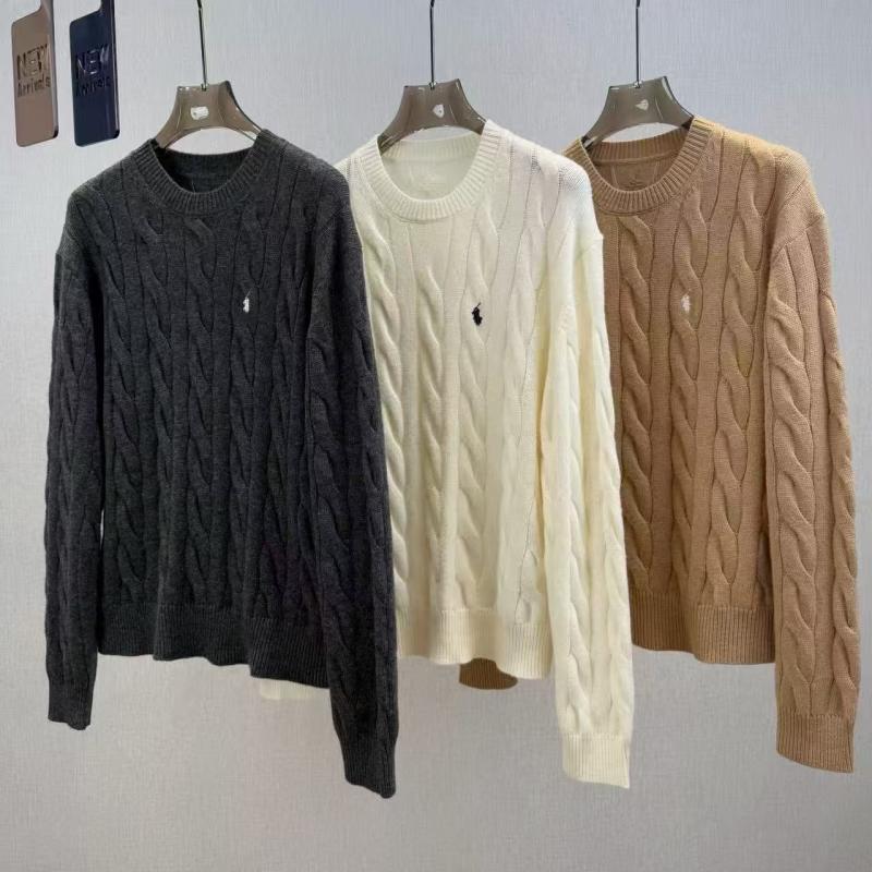Women's New Round-neck Twisted Long-sleeve Knitted Sweater, Solid Color Fashion Wool Pullover with Horse Brand Embroidery