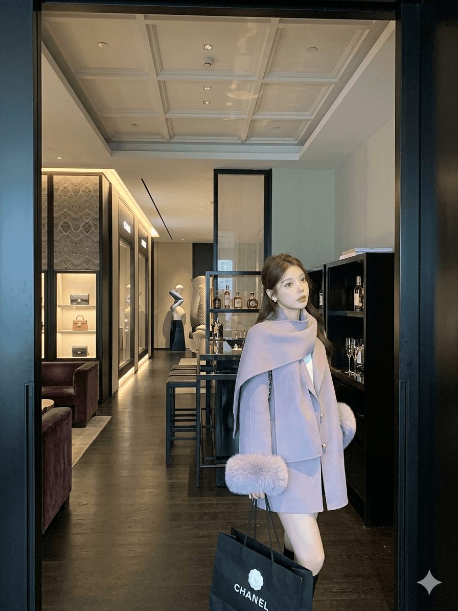 Handmade Double-Sided 100% Wool Jacket with Luxury Genuine Fox Fur Cuffs  Women's Elegant Winter Scarf Coat 2026Fashion Long Trench