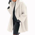 Women’s Multi-Color Round Neck Loose Woolen Sweater Coat