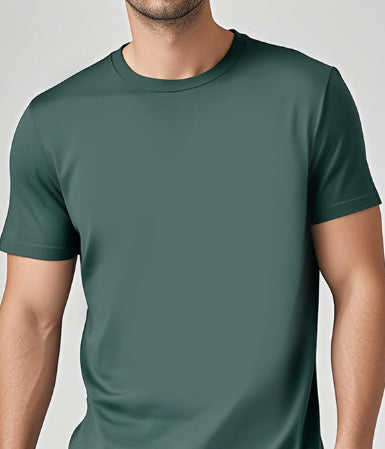 Solid Color Casual Short-Sleeve Crew Neck T-Shirt