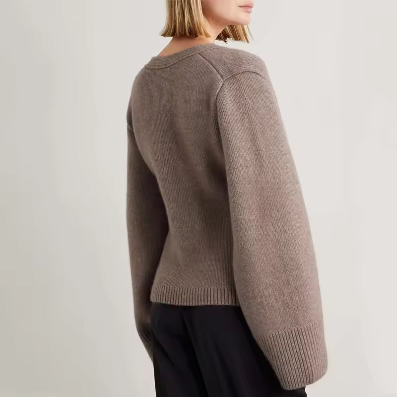 Luxury Designer V Neck Button Cashmere Knitwear 100% Cashmere Cardigan Sweater Women