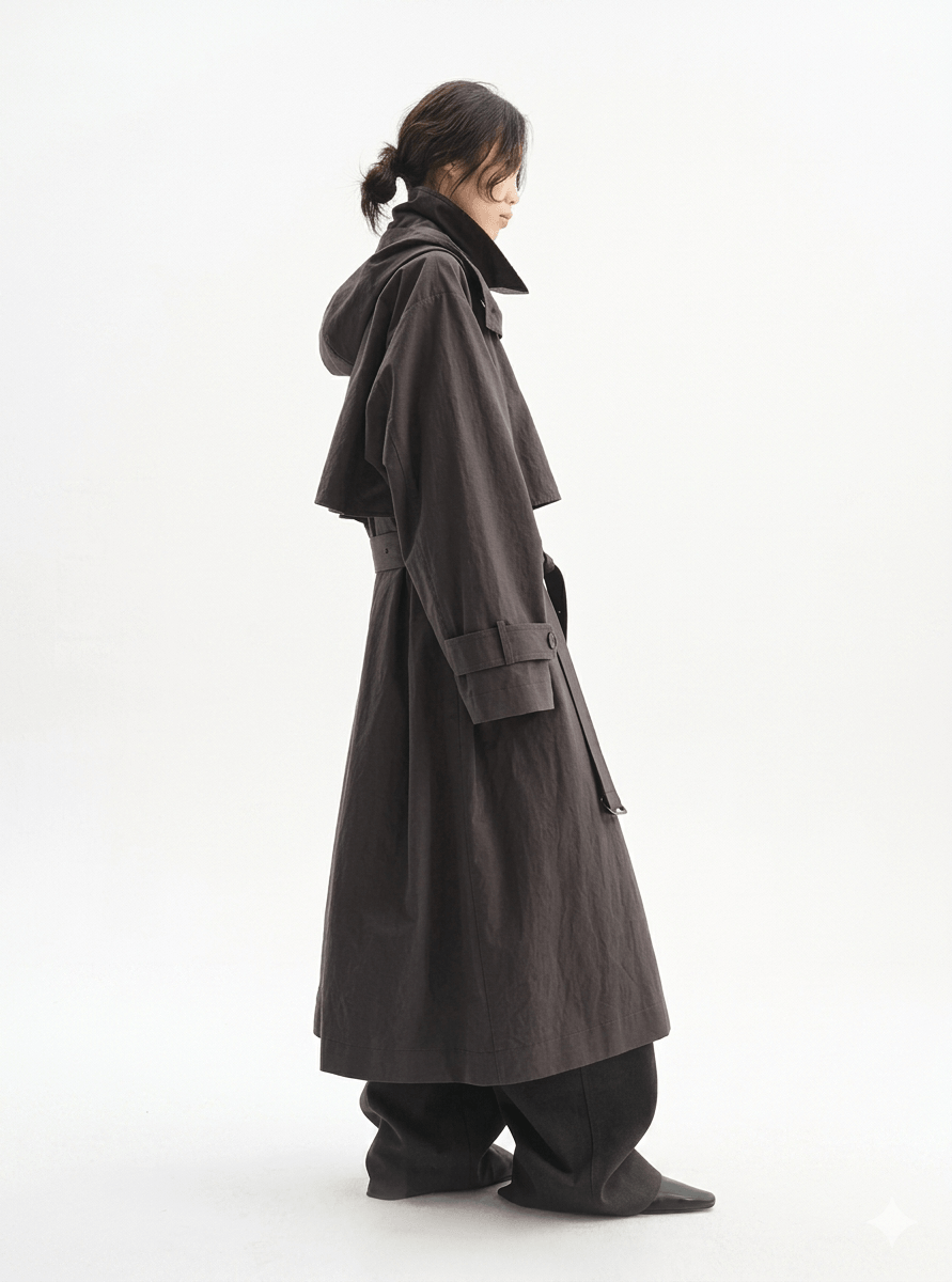 Women’s Mid-Length All-Cotton Trench Coat – Casual Loose Spring 2026 Lightweight Jacket | Breathable Cotton Outerwear