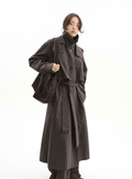 Women’s Mid-Length All-Cotton Trench Coat – Casual Loose Spring 2026 Lightweight Jacket | Breathable Cotton Outerwear