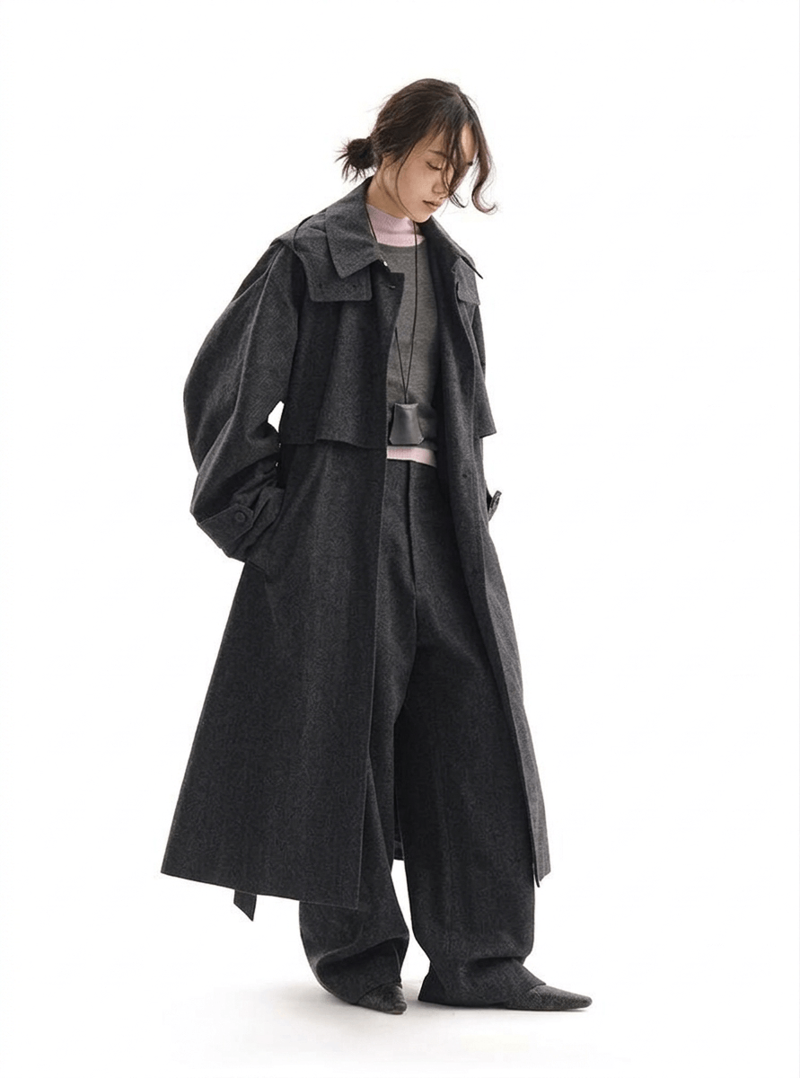 Women’s Mid-Length All-Cotton Trench Coat – Casual Loose Spring 2026 Lightweight Jacket | Breathable Cotton Outerwear