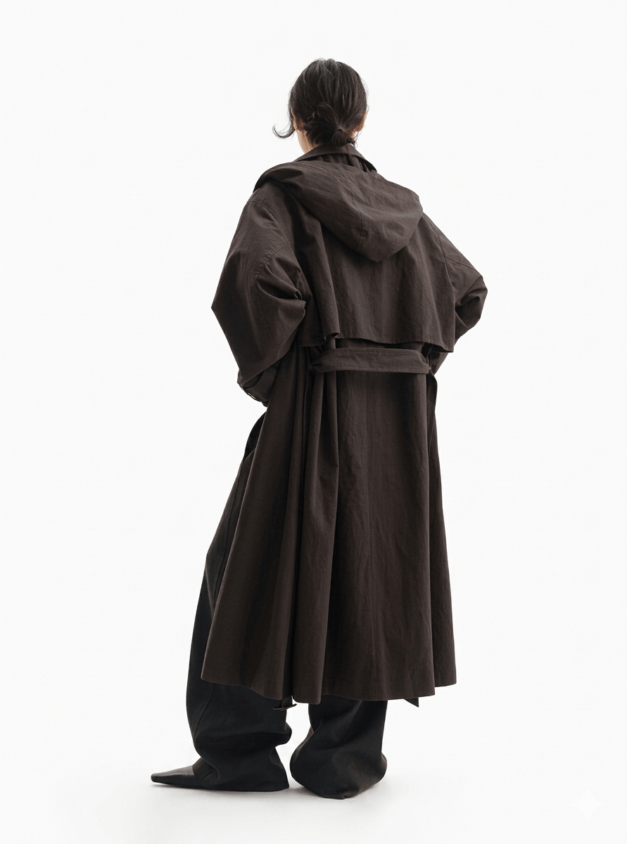 Women’s Mid-Length All-Cotton Trench Coat – Casual Loose Spring 2026 Lightweight Jacket | Breathable Cotton Outerwear