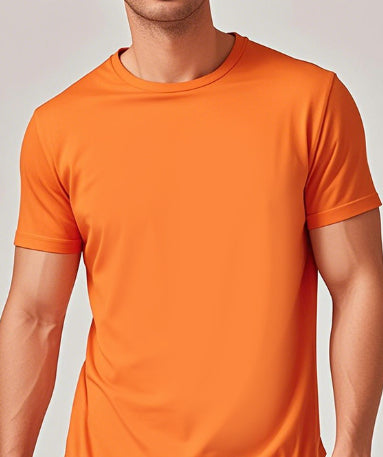 Solid Color Casual Short-Sleeve Crew Neck T-Shirt