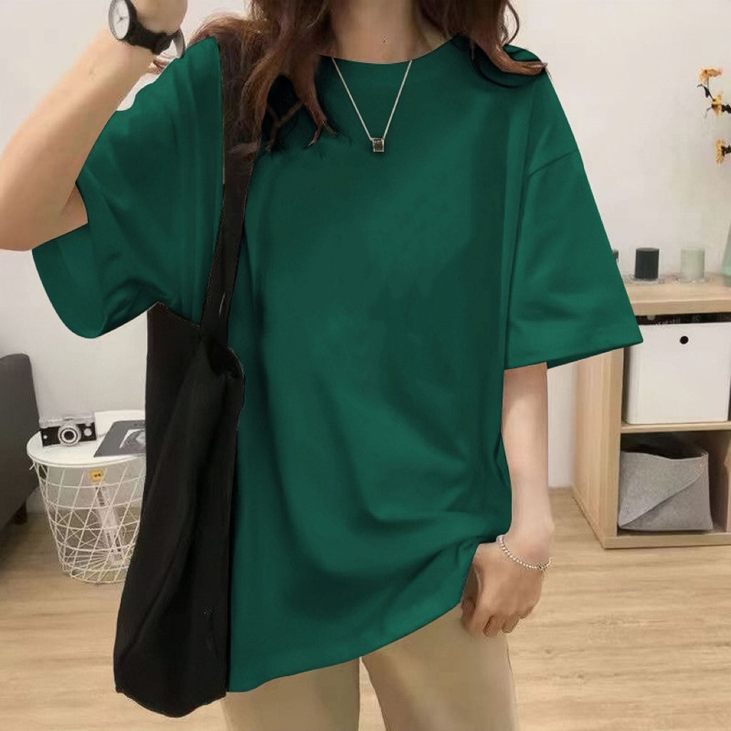 High Quality Summer Loose Solid Color Fashionable Women's Short Sleeved T-shirt