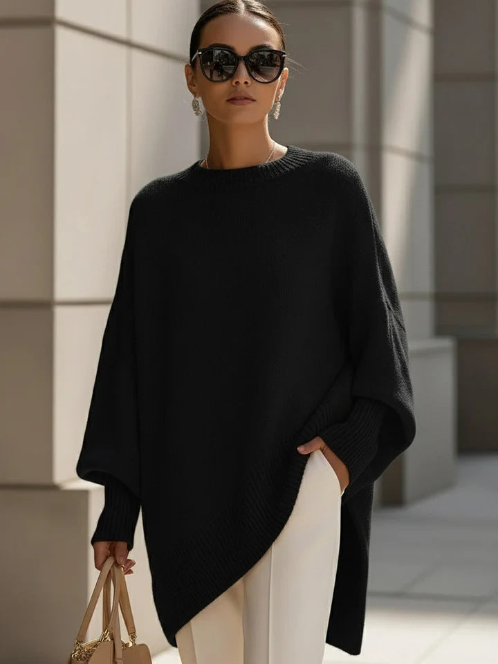 Thick Round Neck Women’s Loose Knitted Pullover Sweater