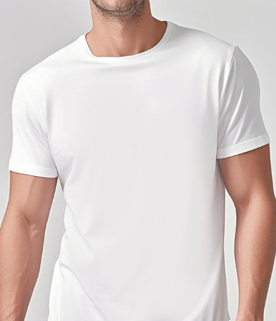 Solid Color Casual Short-Sleeve Crew Neck T-Shirt