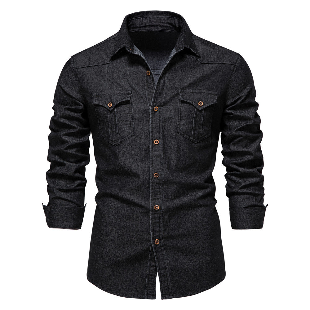 Men’s Long-Sleeved Denim Shirt