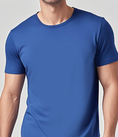 Solid Color Casual Short-Sleeve Crew Neck T-Shirt
