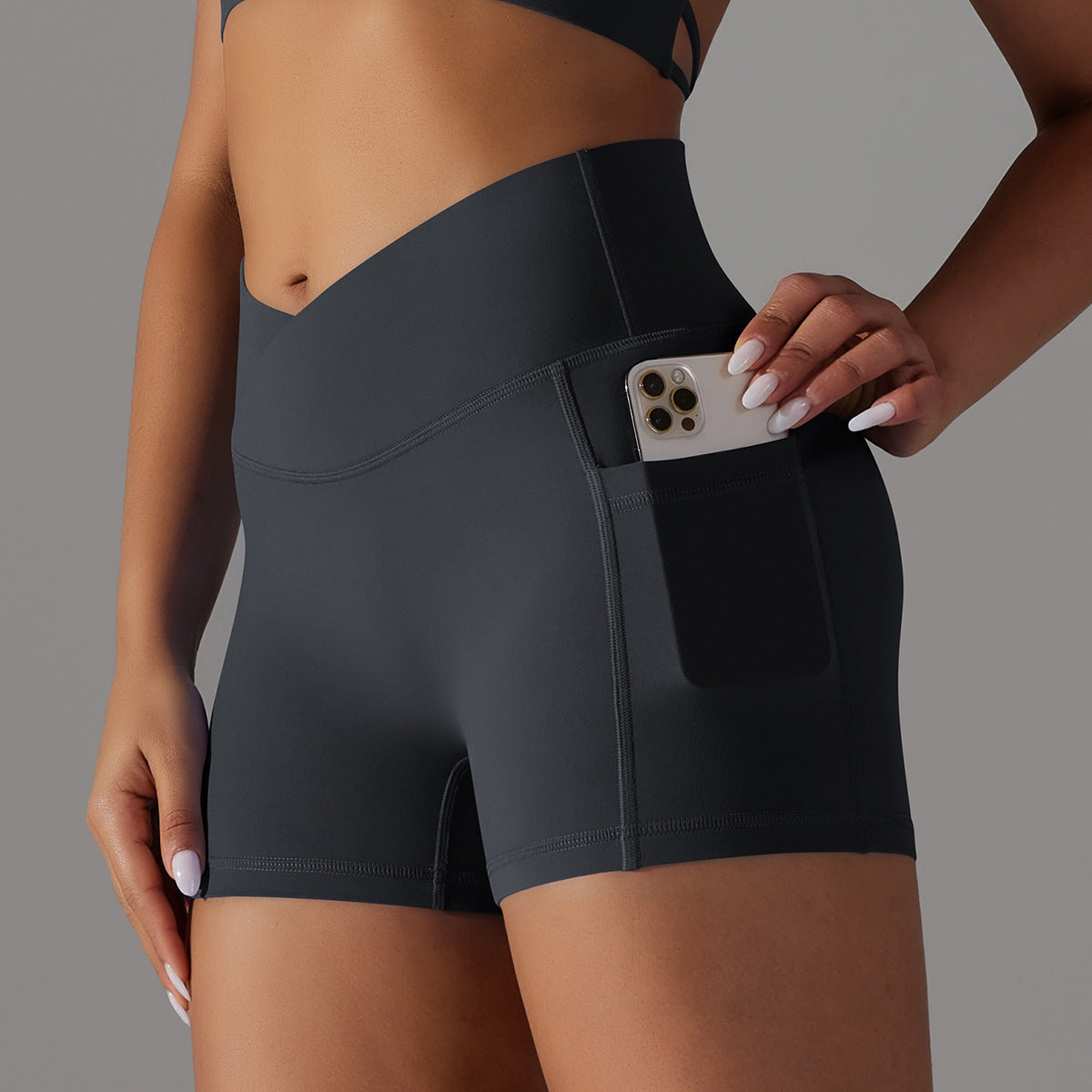 Women’s Yoga Shorts with Phone Pocket