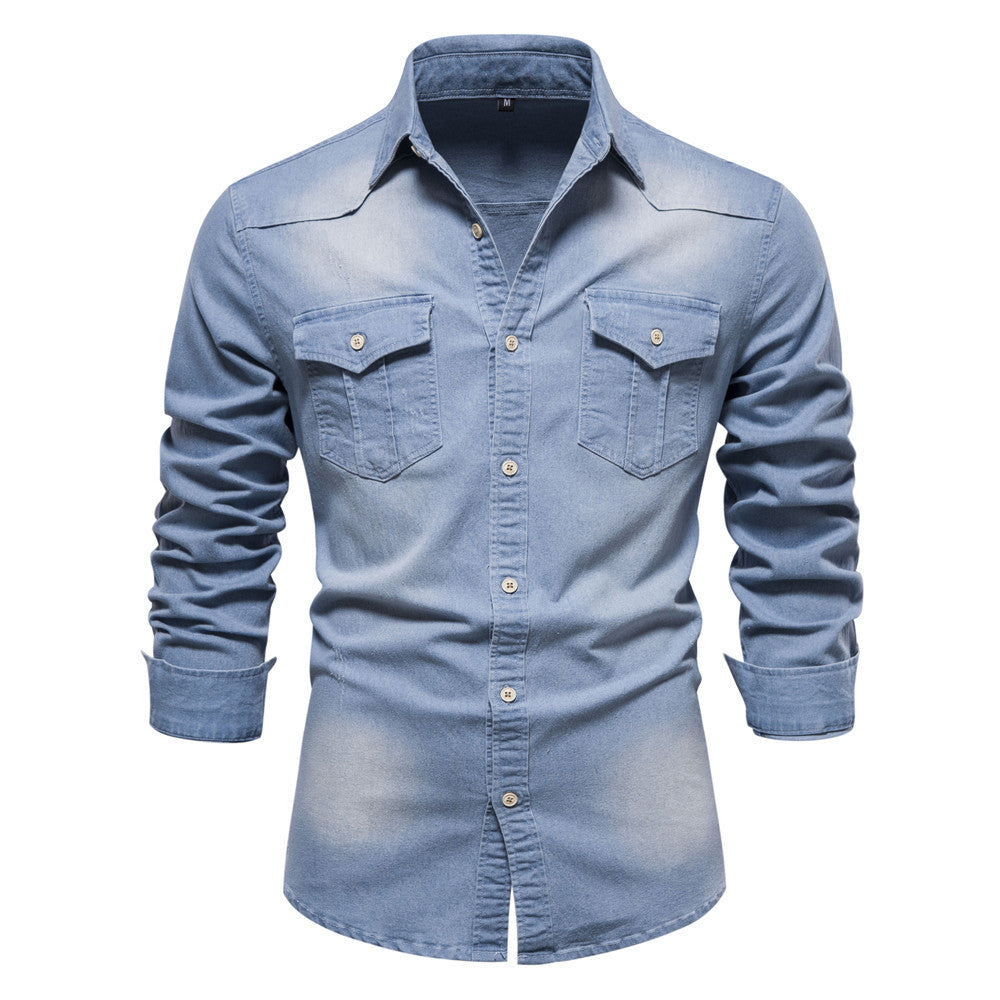 Men’s Long-Sleeved Denim Shirt
