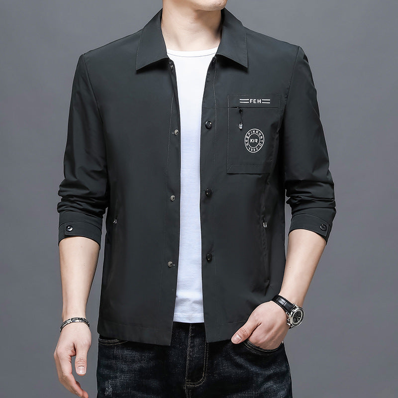 Men’s Casual Lapel Top – Wrinkle-Free Jacket for Effortless Style