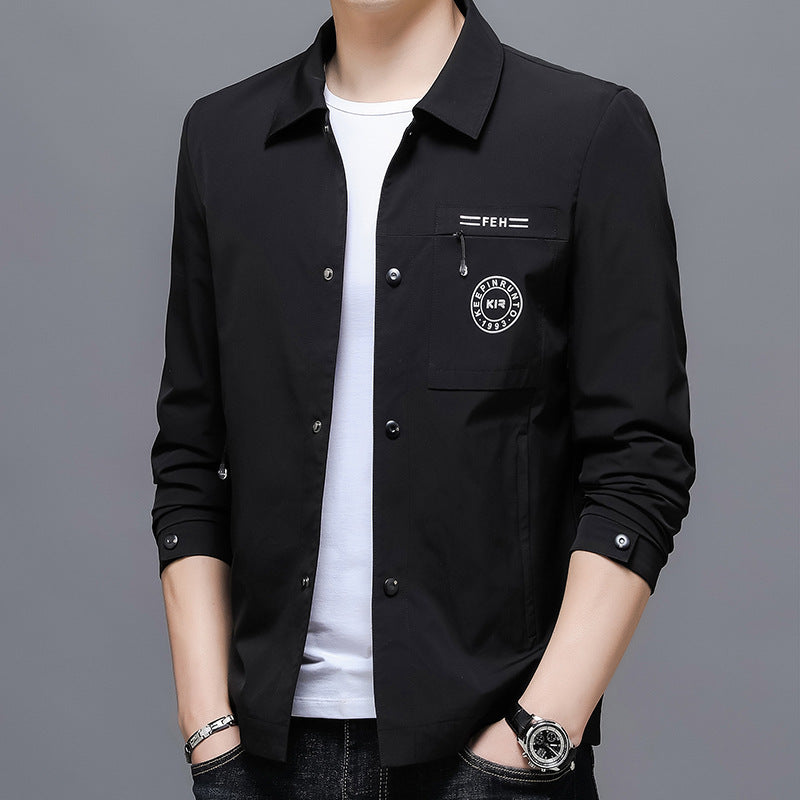 Men’s Casual Lapel Top – Wrinkle-Free Jacket for Effortless Style