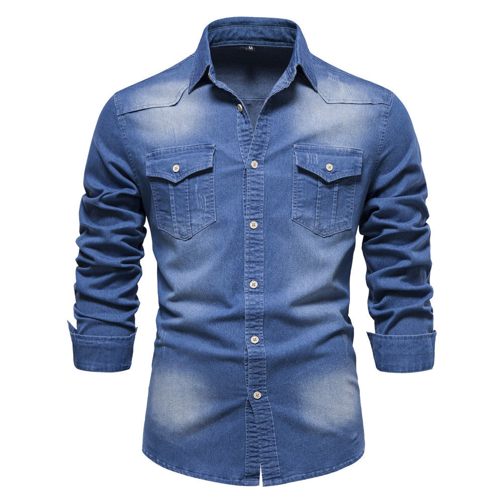 Men’s Long-Sleeved Denim Shirt