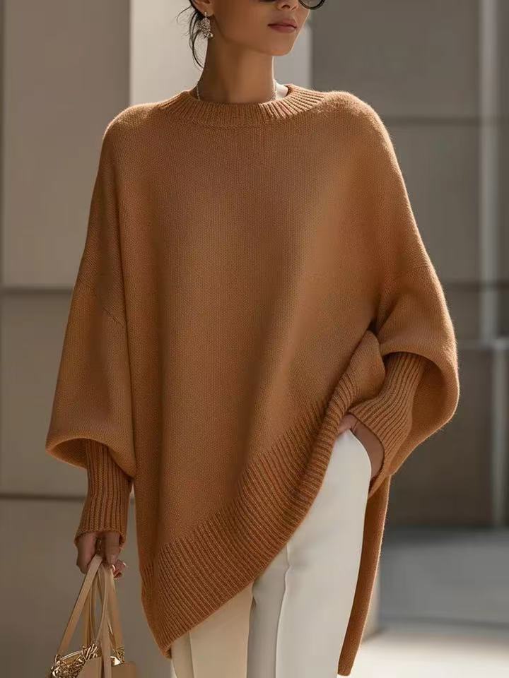 Thick Round Neck Women’s Loose Knitted Pullover Sweater