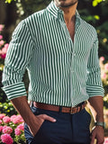 Men’s Stripe Printed Long Sleeve Shirt