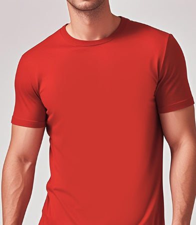 Solid Color Casual Short-Sleeve Crew Neck T-Shirt