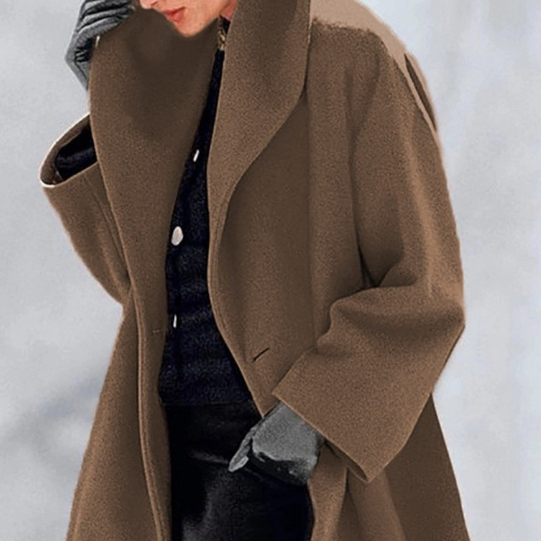 Women’s Multi-Color Round Neck Loose Woolen Sweater Coat