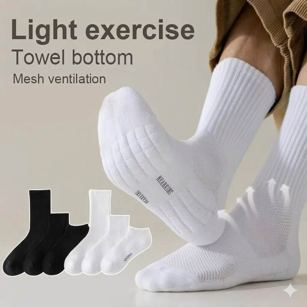 Men's Heavyweight Fleece-Lined Sports Socks - Thickened Towel Bottom Basketball Crew Socks, Warm Autumn Winter Athletic Socks for Men