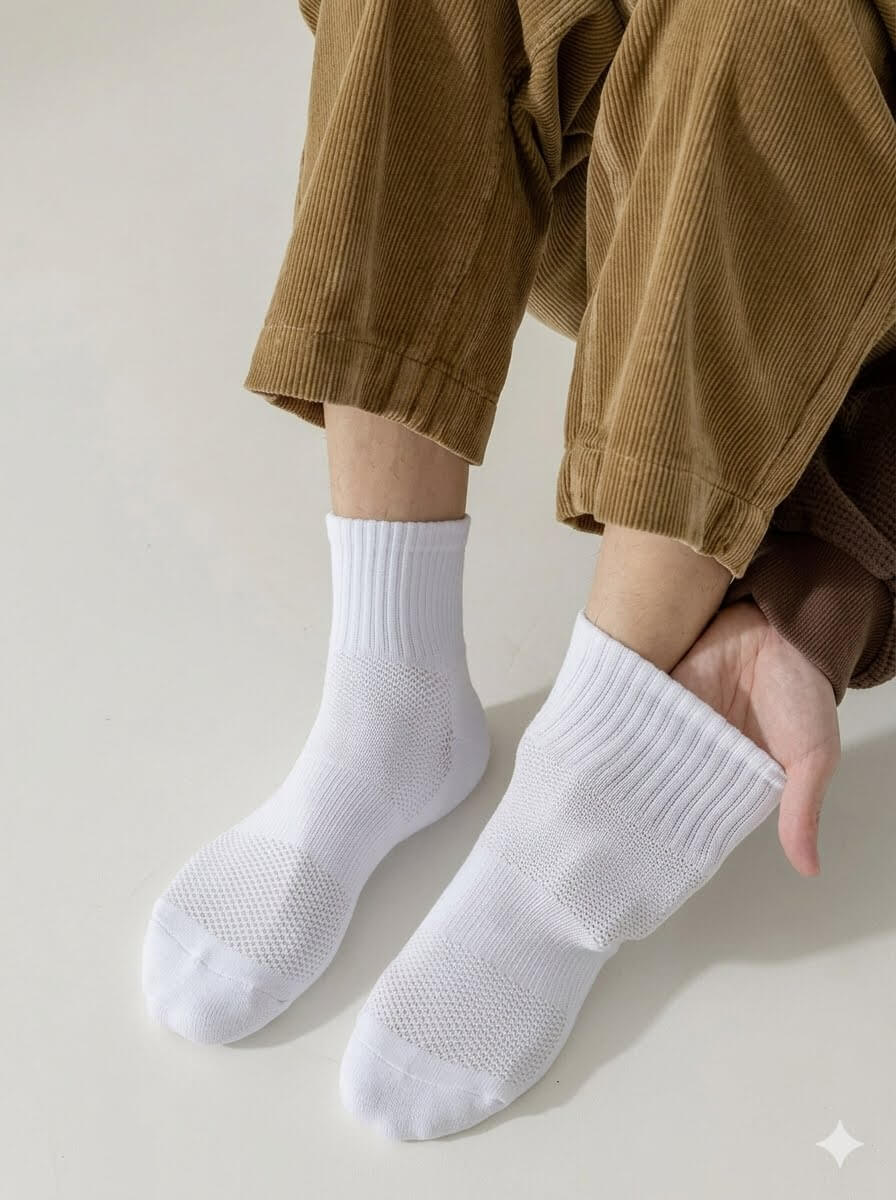 Men's Heavyweight Fleece-Lined Sports Socks - Thickened Towel Bottom Basketball Crew Socks, Warm Autumn Winter Athletic Socks for Men