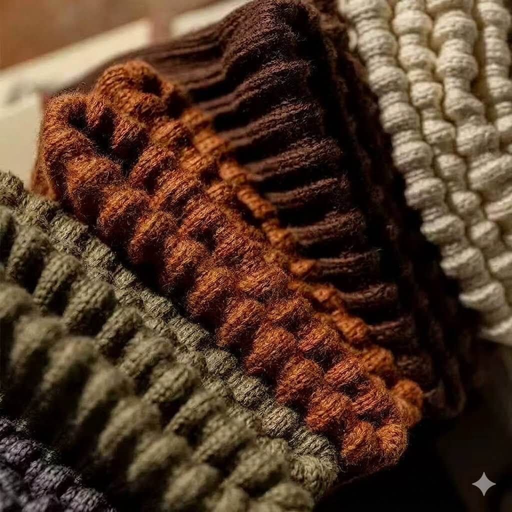 Premium Heavyweight Japanese Cotton Socks - Unisex Retro Solid Color Crew Socks, Soft Ribbed Knitted Casual Socks with Cushioned Towel Sole
