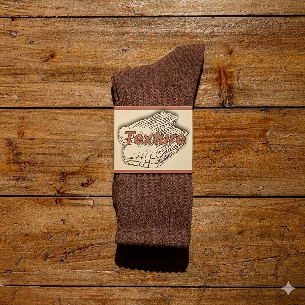 Premium Heavyweight Japanese Cotton Socks - Unisex Retro Solid Color Crew Socks, Soft Ribbed Knitted Casual Socks with Cushioned Towel Sole